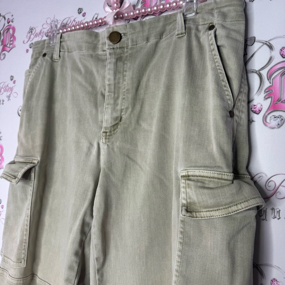 Michael kors cargo pants green olive military pockets zippers gold hardware - Picture 3 of 15